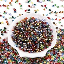 Прозрачный цвет радуги стеклянный бисер&nbsp;SEED-N007-08