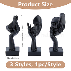 3 шт. 3 стиля смоляных абстрактных украшений для лица&nbsp;AJEW-WH0270-620A