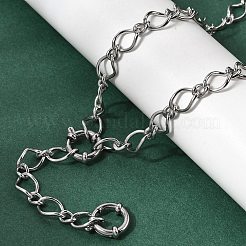 Ожерелье из витых овальных звеньев из нержавеющей стали 201 толщиной 7.5 мм&nbsp;NJEW-K302-18P