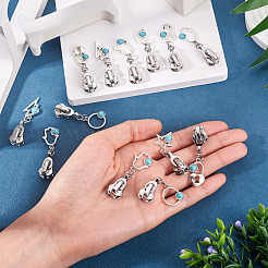 18 шт. 9 стиля сменные ползунки из сплава смолы&nbsp;HJEW-TAC0099