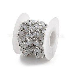 Бусины из латуни и стеклянные цепочки ручной работы со стразами&nbsp;CHC-L051-02P