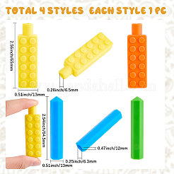 4 шт. 4 стиля силиконовых колпачков для карандашей&nbsp;AJEW-GF0011-51A