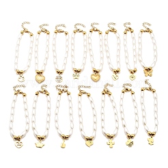 Браслеты с подвесками из нержавеющей стали 304 для женщин&nbsp;BJEW-C098-14G