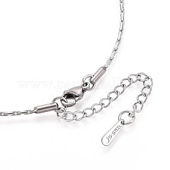 Ожерелья из цепочек Boston Link толщиной 1.2 мм из нержавеющей стали 304&nbsp;NJEW-N058-08P