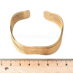 Многослойные волнистые браслеты-манжеты из нержавеющей стали 304 для женщин&nbsp;BJEW-U032-18G