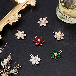 6 шт. 6 стиля латунные подвески с цирконием&nbsp;KK-AR0003-83