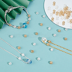 60 шт. двухцветные долговечные полые латунные бусины с покрытием&nbsp;KK-PH0003-24