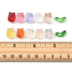 40шт 2 стиля прозрачные стеклянные бусины&nbsp;GLAA-FP0001-26