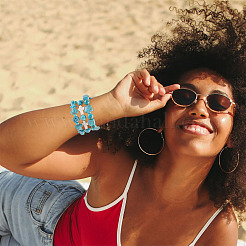 Наборы для самостоятельного изготовления браслетов/ожерельев из натуральной лавы&nbsp;DIY-TA0012-54