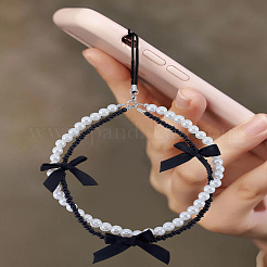 1 шт. нейлоновые и акриловые ремешки с имитацией жемчуга и сплава&nbsp;HJEW-LP0001-62