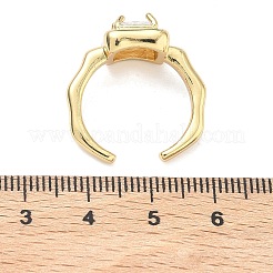 Латунная манжета с открытыми кольцами из кубического циркония/стекла&nbsp;RJEW-C158-05G