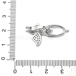 Бабочка латунная микропаве прозрачный кубический цирконий складные застежки&nbsp;KK-Z143-22P