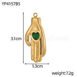 Подвески из нержавеющей стали 304 с паве из кубического циркония&nbsp;STAS-OY012-26G