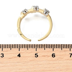 Открытые манжеты из латуни с микропаве кубический цирконий&nbsp;RJEW-D313-03PG