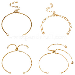 16 шт. 4 стиля браслета-цепочки из нержавеющей стали 304&nbsp;MAK-SC0001-37