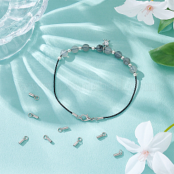 8 шт. наконечники для шнура из стерлингового серебра с родиевым покрытием&nbsp;FIND-BC0014-09A