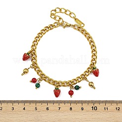 Браслеты с подвесками из нержавеющей стали 304 с эмалью&nbsp;BJEW-C113-03G