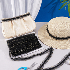 20 м нейлоновая эластичная плиссированная кружевная лента&nbsp;OCOR-WH0070-258A-01