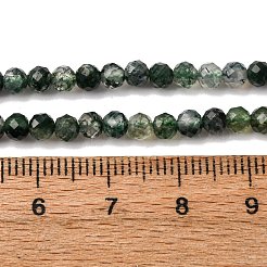 Природные моховой агат бисер нитей&nbsp;G-A129-4mm-01