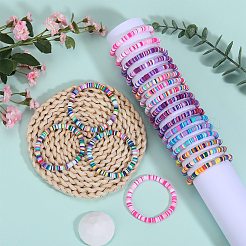 Набор эластичных браслетов ручной работы из полимерной глины Heishi Surfer&nbsp;BJEW-SW00099-05