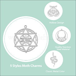 20 шт. 5 стиля подвески из нержавеющей стали 201&nbsp;STAS-DC0013-89