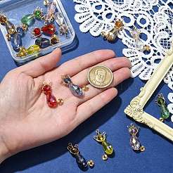 16шт 8 цвета стеклянные подвески&nbsp;PALLOY-CJ00093