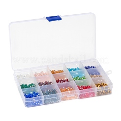 1500шт 15 стиля граненые биконусные стеклянные бусины&nbsp;EGLA-FS0001-03