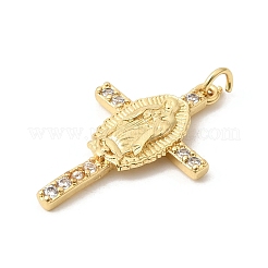 Латунные микропаве прозрачные подвески с фианитом&nbsp;KK-K419-11G