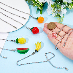 6 шт. 6 стиля фруктовая тематика смоляные подвески потолочный вентилятор тяговые цепи удлинители&nbsp;HJEW-DC00014