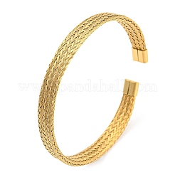 Браслеты-манжеты из нержавеющей стали 304 для женщин&nbsp;LS-BJEW-D022-01B-G