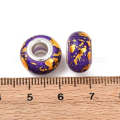 Европейские бусины-рондель из непрозрачной смолы&nbsp;RESI-Z046-01G