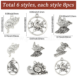 48шт 6 стиля подвески из сплава в тибетском стиле&nbsp;FIND-SC0019-41