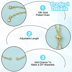 10 шт. латунная цепочка-слайдер для изготовления браслета&nbsp;AJEW-BBC0002-52