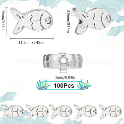 100 шт. бусины из сплава рыбы в тибетском стиле&nbsp;TIBEB-SC0001-34