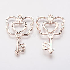 Долговечные позолоченные подвески с открытой рамкой из сплава&nbsp;LS-PALLOY-P166-21RG-A