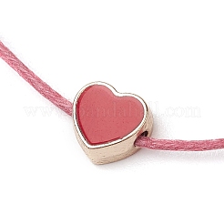 Регулируемые браслеты из вощеного хлопка с плетеными бусинами&nbsp;BJEW-JB11559