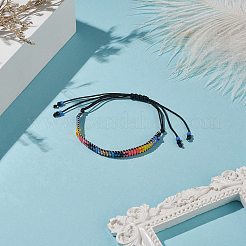 Плетеные браслеты из бисера с японскими семенами ручной работы&nbsp;BJEW-MZ00018-01