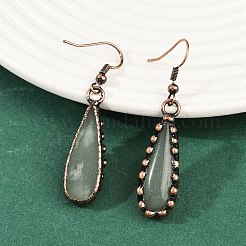 Серьги-капли из латуни с натуральными смешанными камнями&nbsp;G-B149-15R