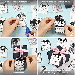 Бумажный прямоугольник с бантом&nbsp;DIY-WH20055-033C