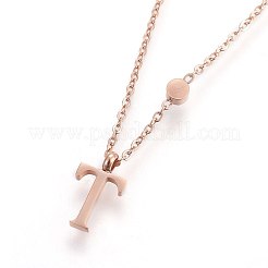 Ожерелья с подвесками из нержавеющей стали 304&nbsp;NJEW-G321-04RG-T