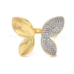 Латунные кольца с цирконием микро паве для женщин&nbsp;RJEW-G325-02G