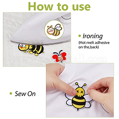 16 шт. 8 стиля пчелы термонаклейки на ткань&nbsp;PATC-DC0001-12