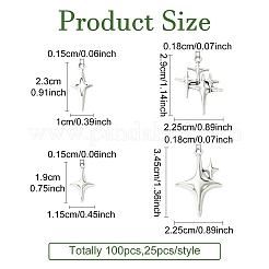 100 шт. 4 стиля полые подвески из сплава в тибетском стиле&nbsp;FIND-YW0007-99