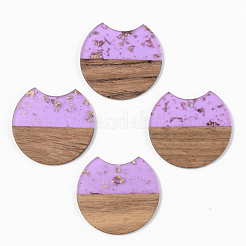 Подвески из прозрачной смолы и ореха&nbsp;RESI-S389-001A-B