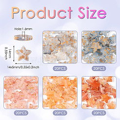 100шт 5 цвета прозрачные матовые акриловые бусины&nbsp;FACR-TA0001-05