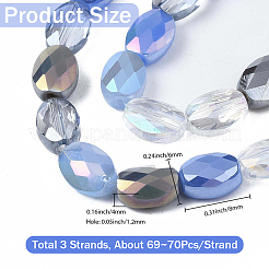 3 нить гальваника стеклянные бусины нити&nbsp;EGLA-PA0001-25B