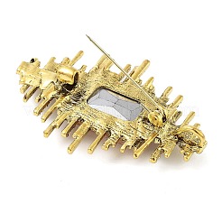 Прямоугольные броши из сплава со стразами для рюкзака&nbsp;LS-JEWB-P042-06AG