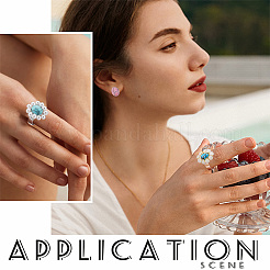 48 шт. двухцветные синтетические бирюзовые кабошоны&nbsp;G-PH0036-03