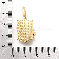 Латунные подвески с микропаве из кубического циркония и эмали&nbsp;KK-R222-16G-01