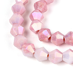 Антикоррозийные гальванические биконические стеклянные бусины&nbsp;EGLA-T021-6mm-16-02